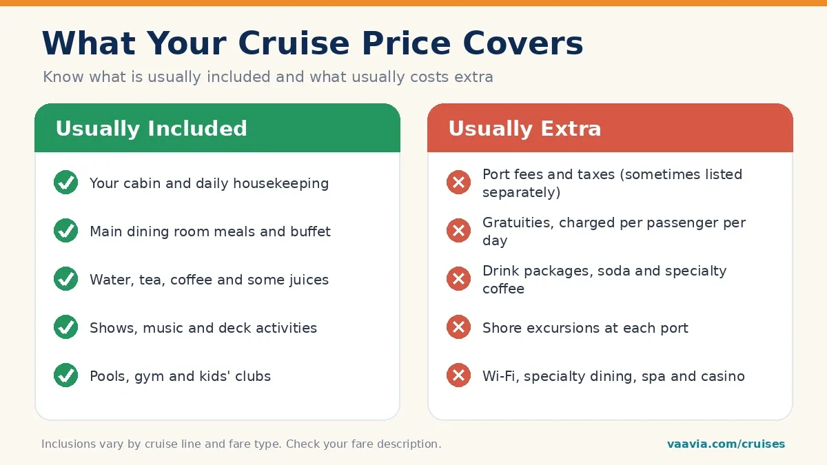 Cruise price included vs extra