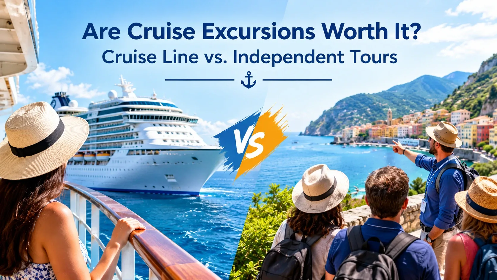 Cruise passengers exploring a scenic port during a cruise shore excursion