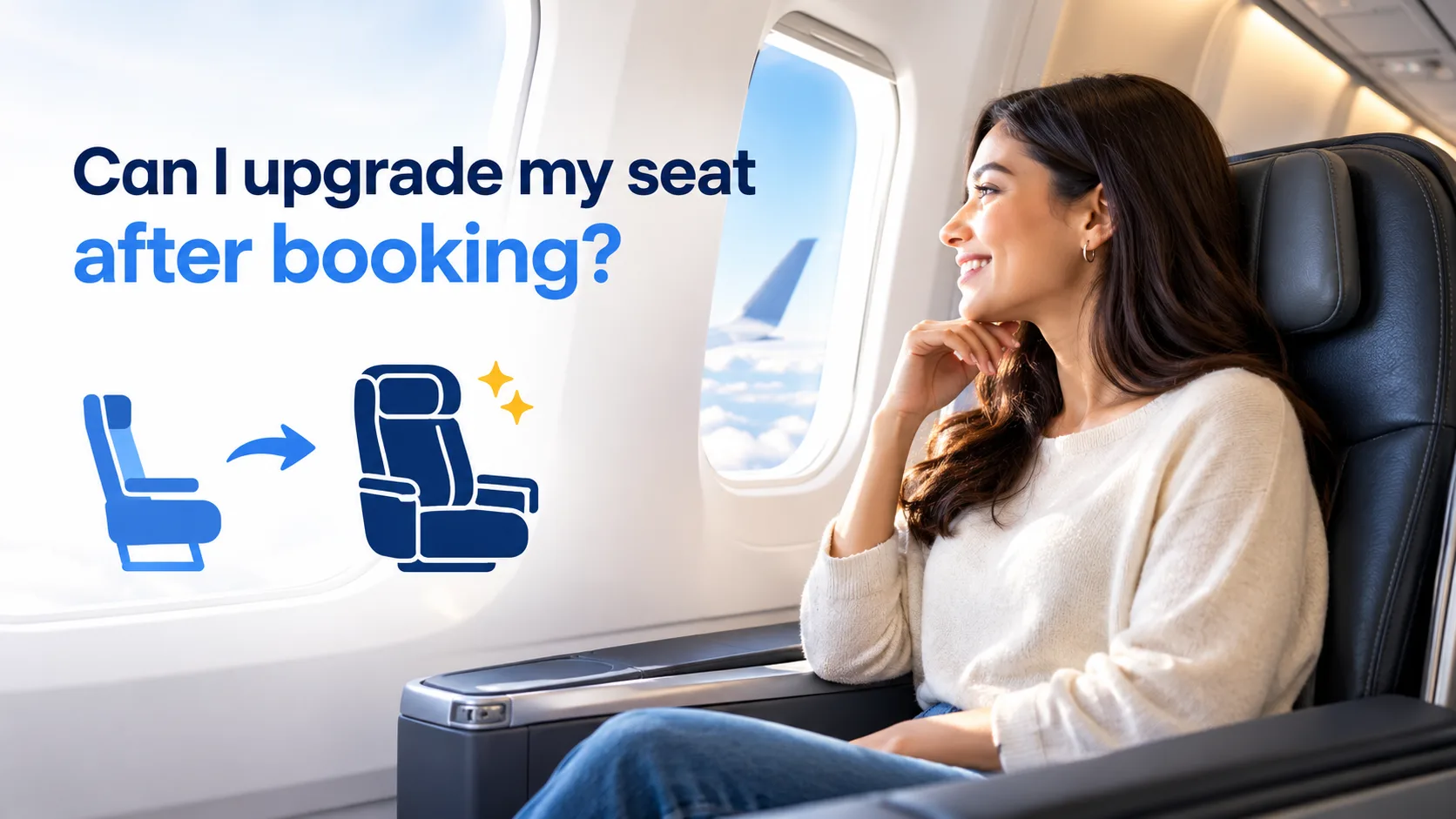 Airplane passenger seats showing different seating and cabin options