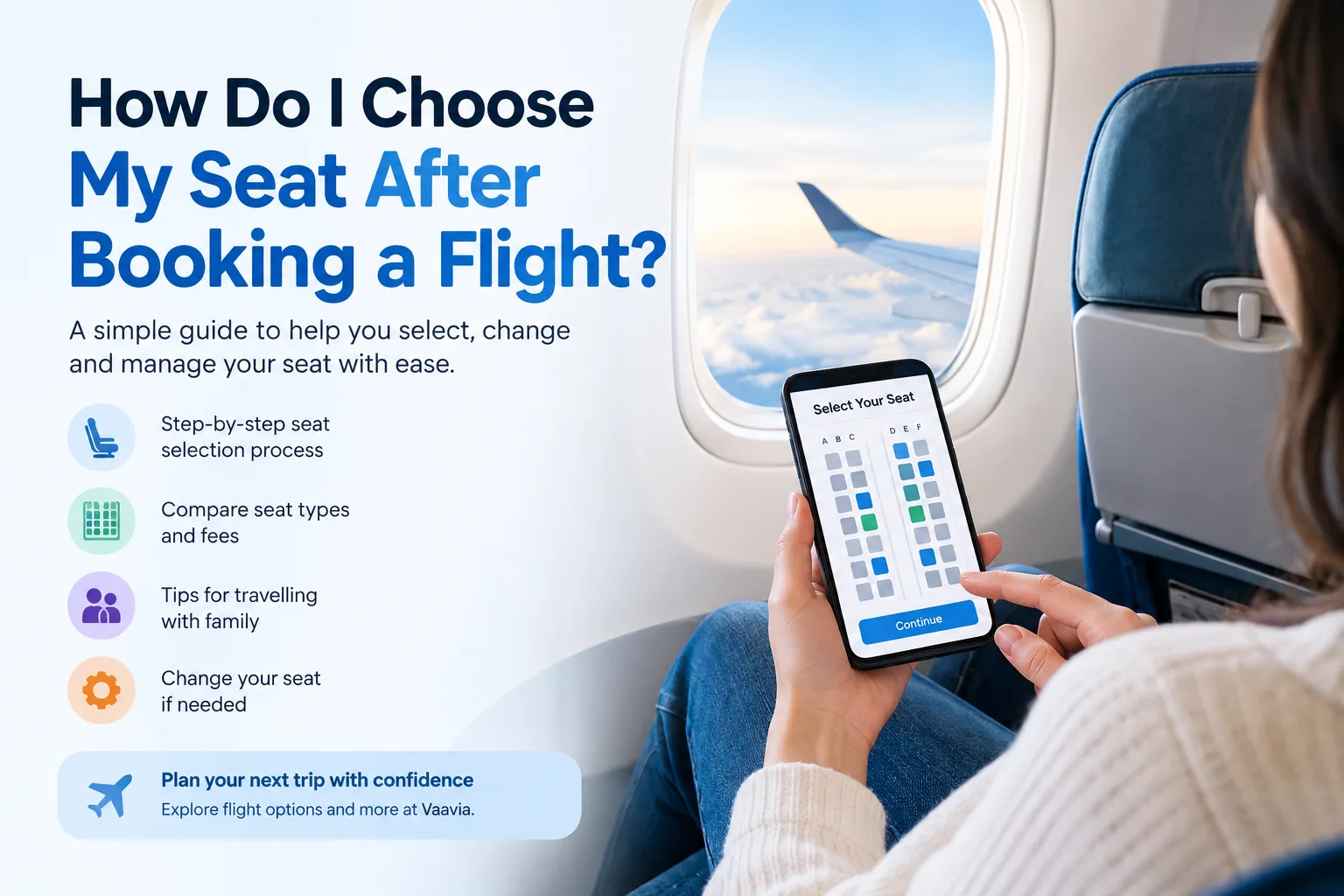 Airline seat map showing available window, aisle, and middle seats